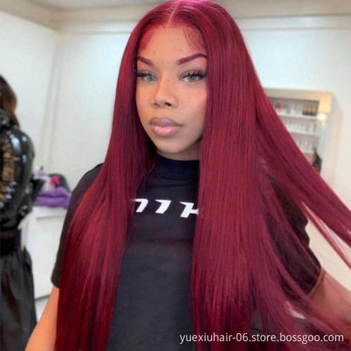Cheap wholesale lace Closure front red #99j burgundy 100% cuticle wink raw virgin remy Human Hair For Black Women Wig vendor